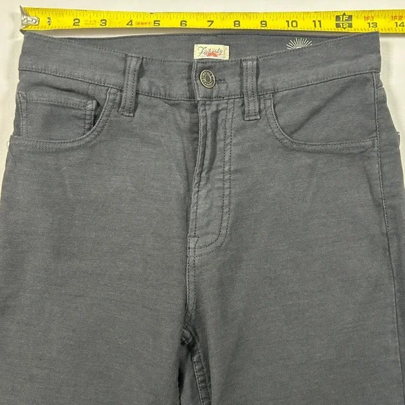 Faherty Pants Womens 25 Washed Black Slim Straight High Rise Stretch Cotton - Picture 5 of 7